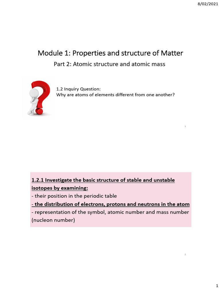 Atomic Structure and Isotope Properties | PDF | Emission Spectrum ...