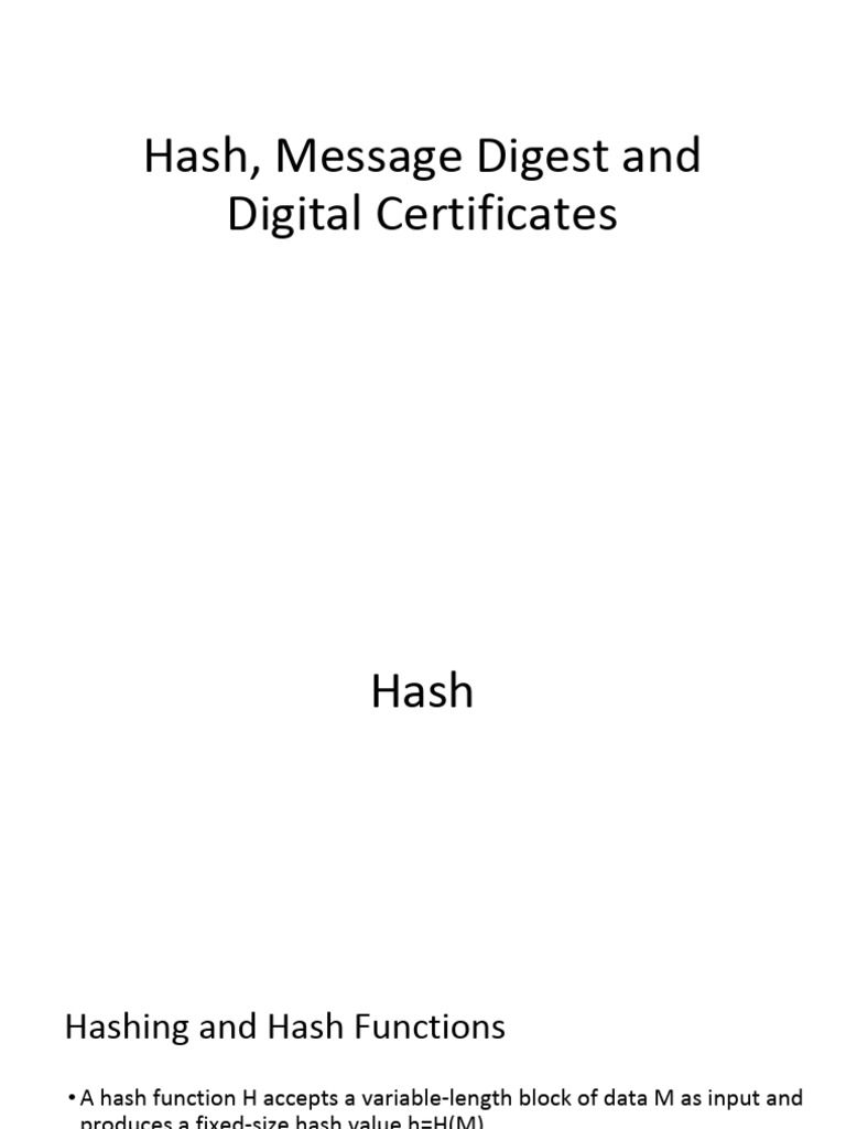 Understanding Hash Functions & Digital Signatures | PDF | Public Key ...