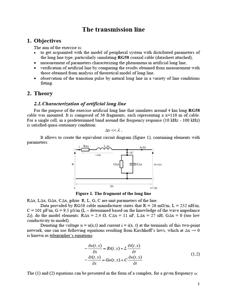 Transmission Line Analysis and Measurements | PDF | Electrical ...