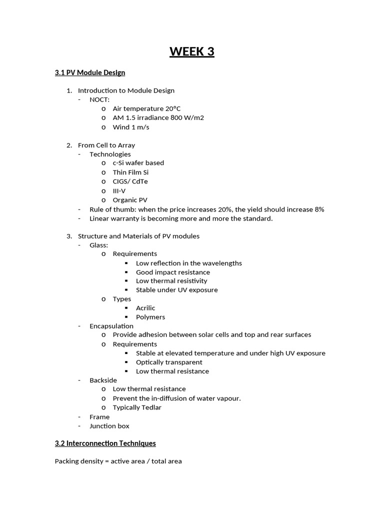 PV Module Design and Interconnection Techniques | PDF | Series And ...