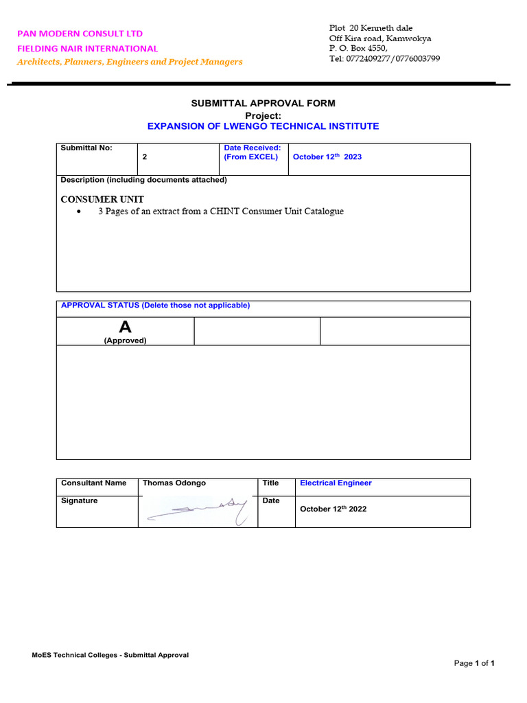 Approval for Lwengo Technical Expansion | PDF