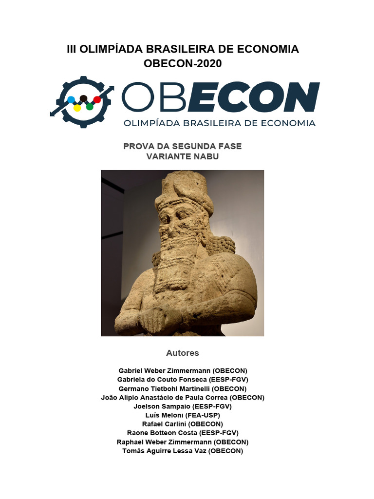 Prova da II Fase da OBECON 2020 | PDF | Rússia | Política mundial