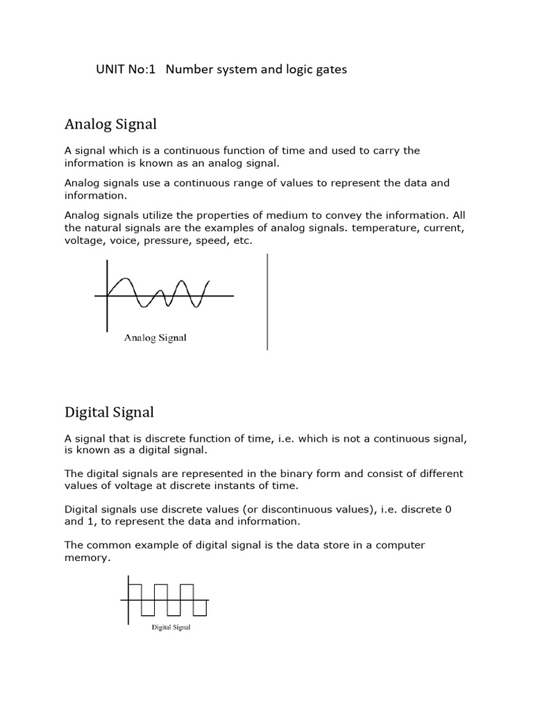Digital vs Analog Signals Explained | PDF | Digital Signal | Digital ...