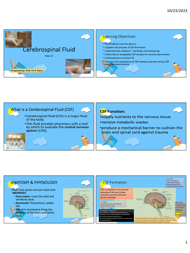 CSF Analysis and Examination Guide | PDF | Cerebrospinal Fluid ...