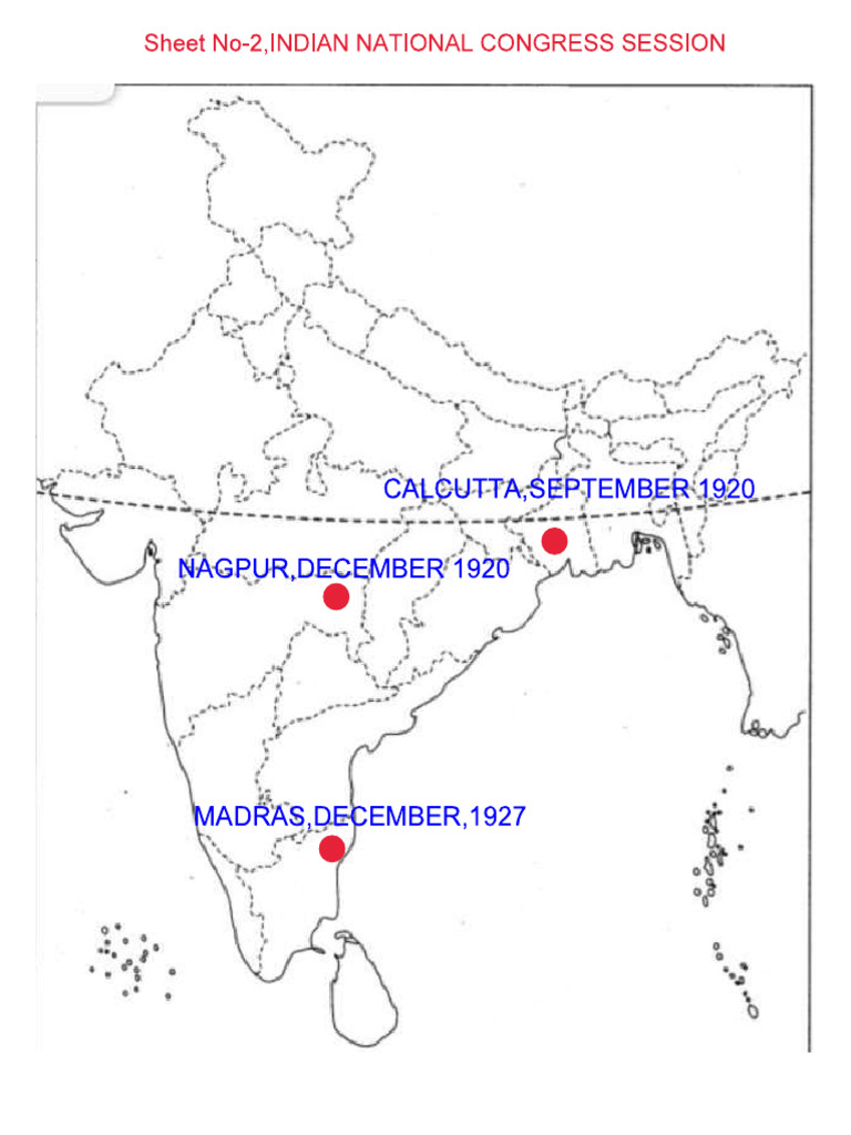 History Map Skill (Nationalism in India) | PDF