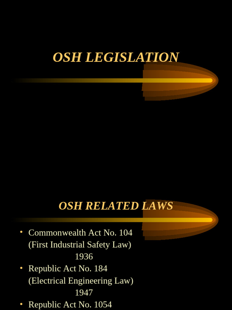 Philippine Occupational Safety Laws | PDF | Occupational Safety And ...
