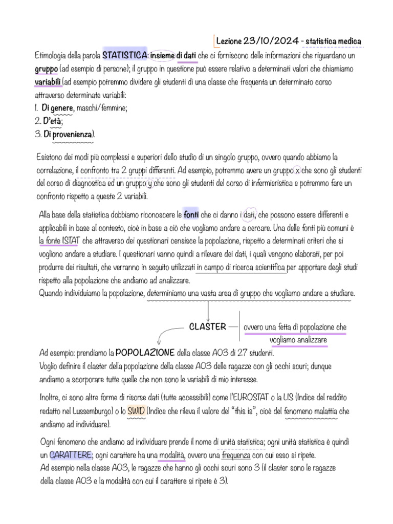 Apri Statistica Medica | PDF