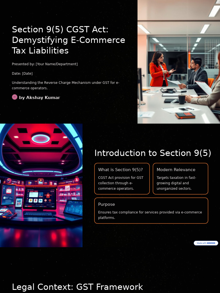 Section 95 CGST Act Demystifying E Commerce Tax Liabilities | PDF ...