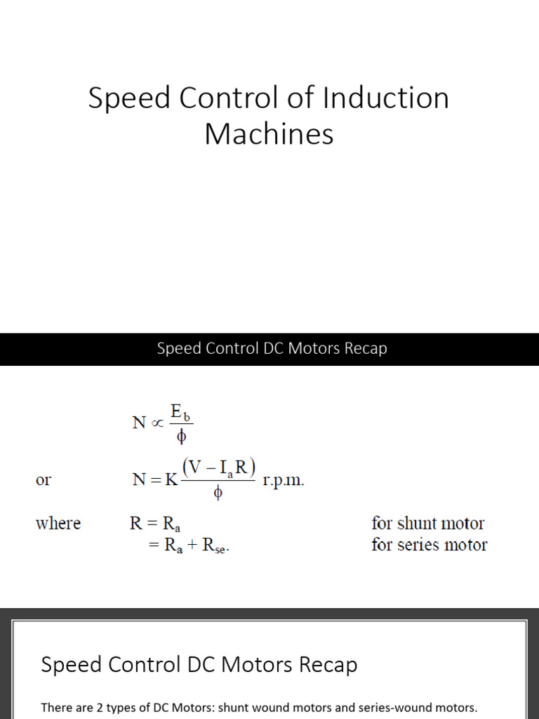 Speed Control Techniques for DC and AC Motors | PDF | Electric Motor ...