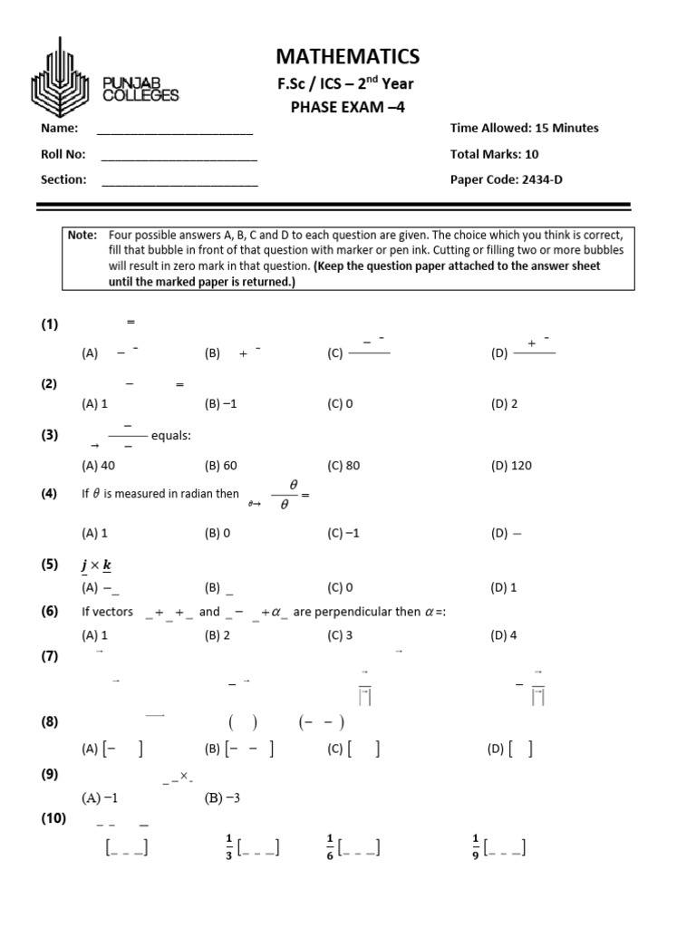 2nd Year Mathematics Phase Exam 4 | PDF | Euclidean Geometry | Geometry