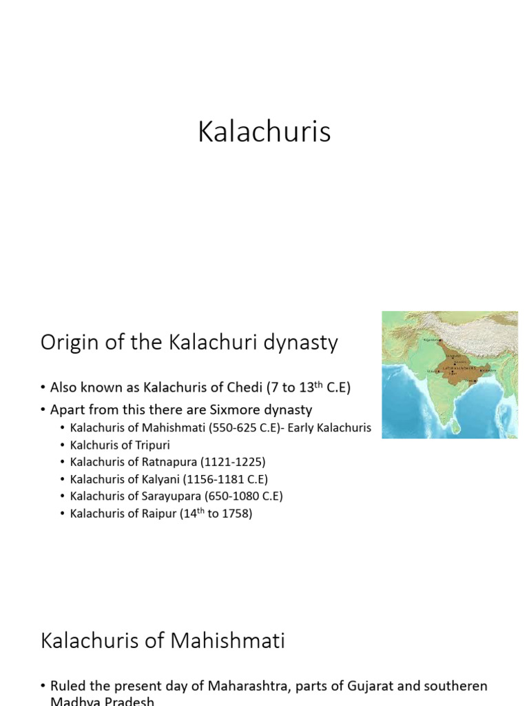 Kalachuri Dynasty: Mahishmati to Tripuri | PDF