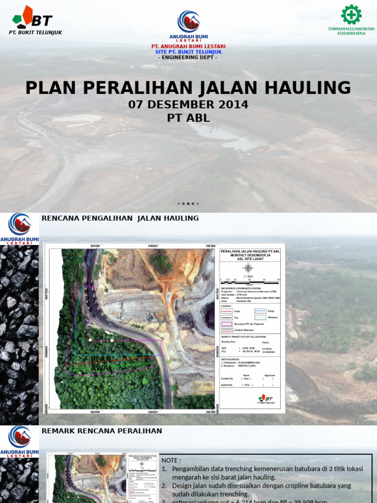 Rencana Peralihan Jalan Hauling 2014 | PDF