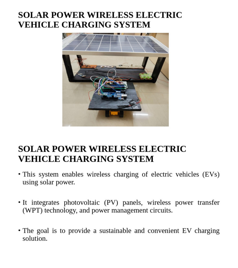 Solar Wireless EV Charging System | PDF
