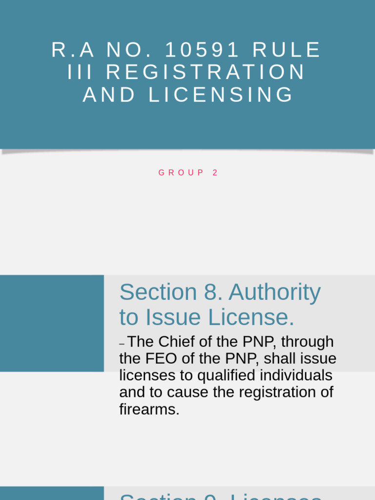 Group2R.A NO. 10591 | PDF | License | Overview Of Gun Laws By Nation