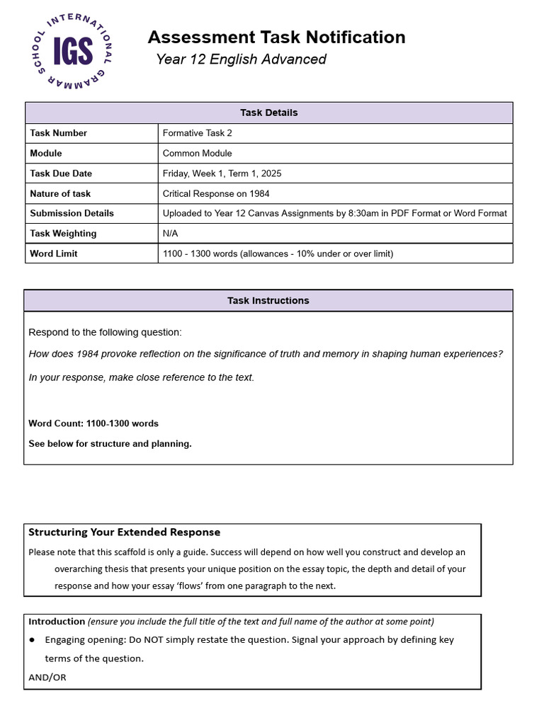 Common Module Formative Task - Holidays | PDF | Question | Thesis