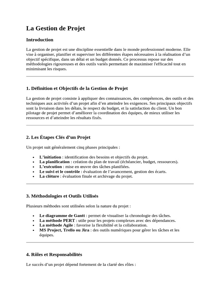 Introduction à la Gestion de Projet | PDF | Gestion de projet | Business