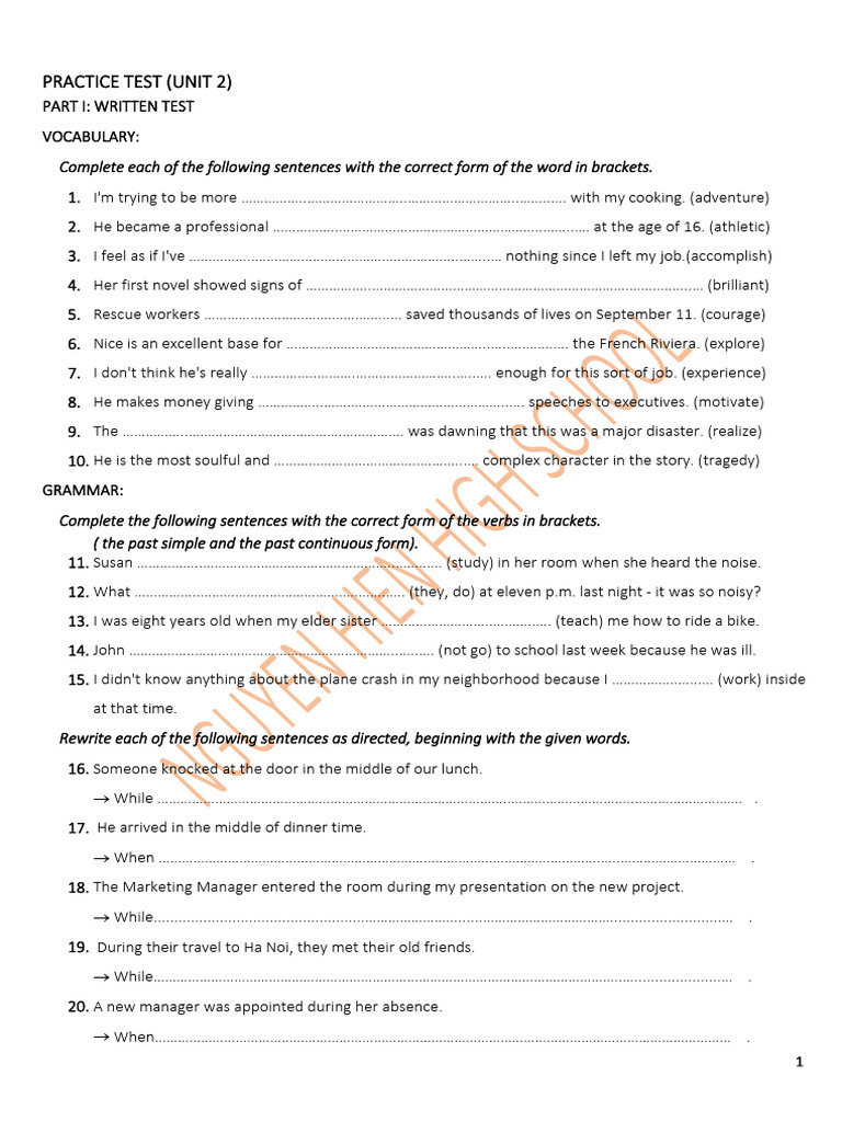 Unit 2 Practice Test: Vocabulary & Grammar | PDF | Sputnik 1 | Satellite