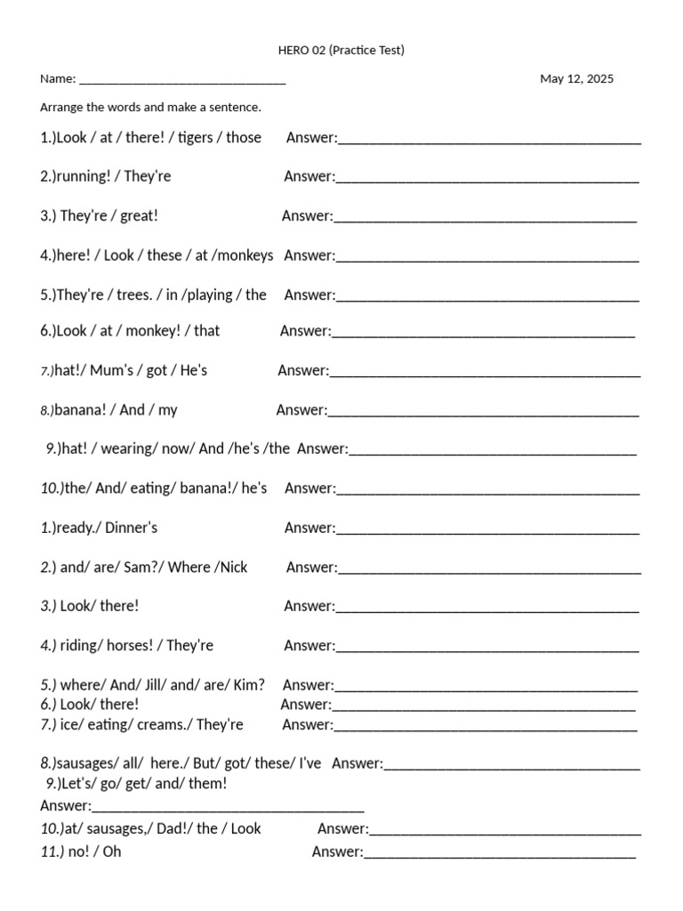 Get Ready for Starters Practice Test | PDF
