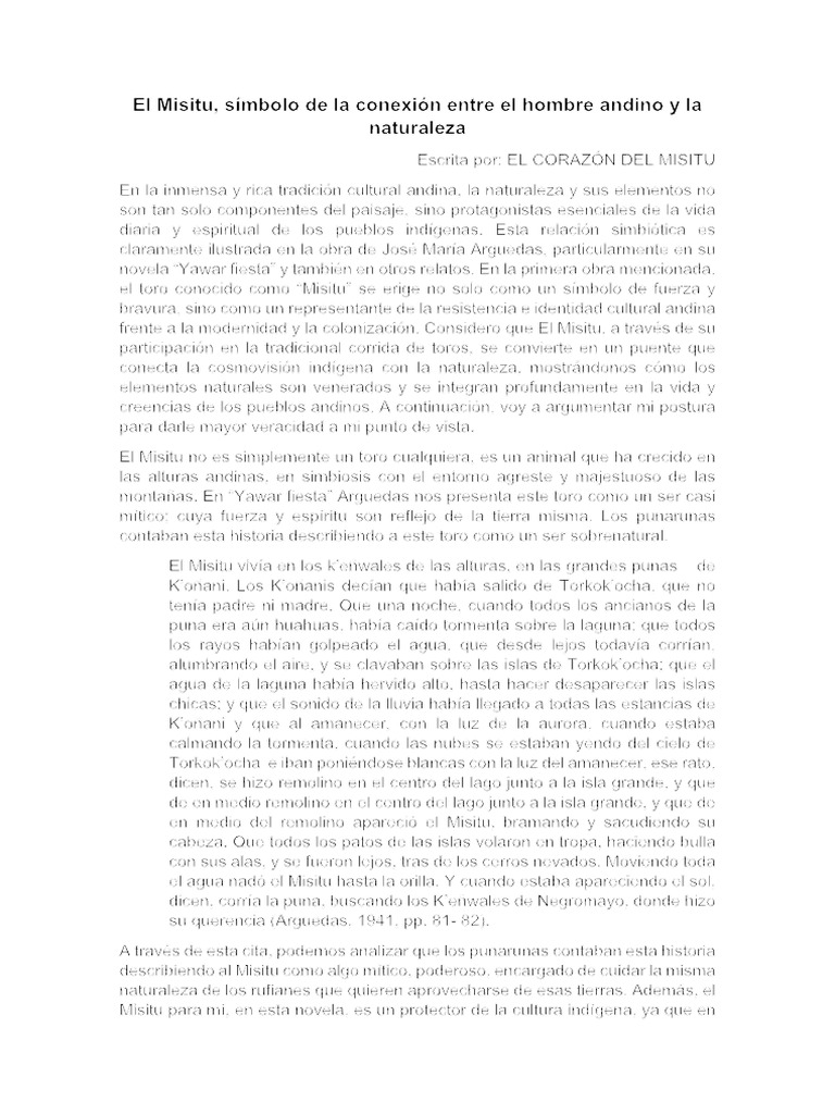 El Misitu y La Conexión Con La Naturaleza | PDF | Bailes