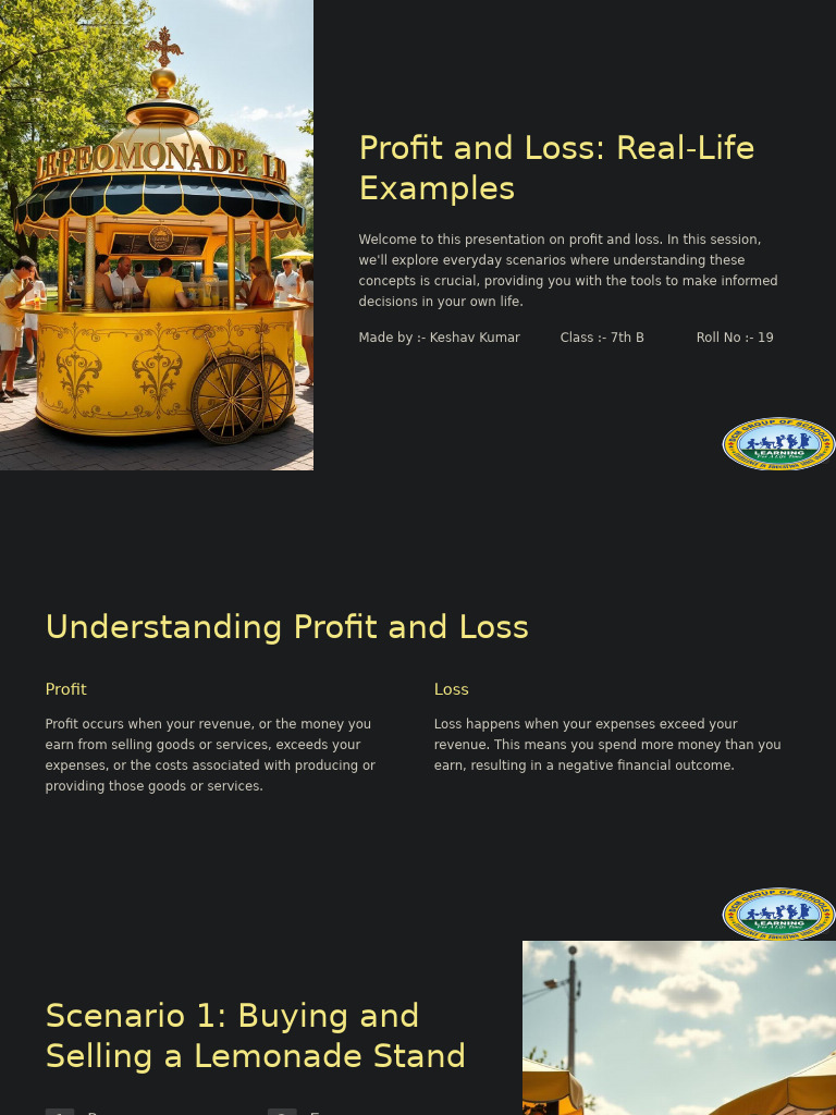 Real-Life Profit and Loss Examples | PDF | Profit (Economics) | Expense
