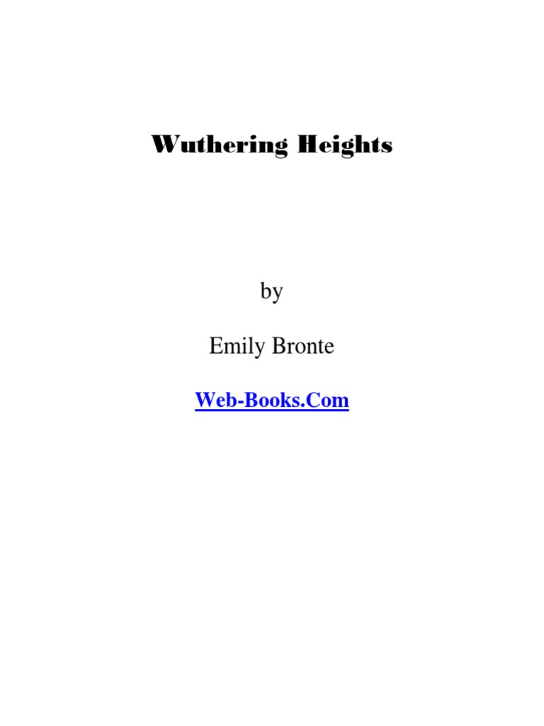 Hindley's Neglect of Catherine and Heathcliff | PDF | Wuthering Heights ...