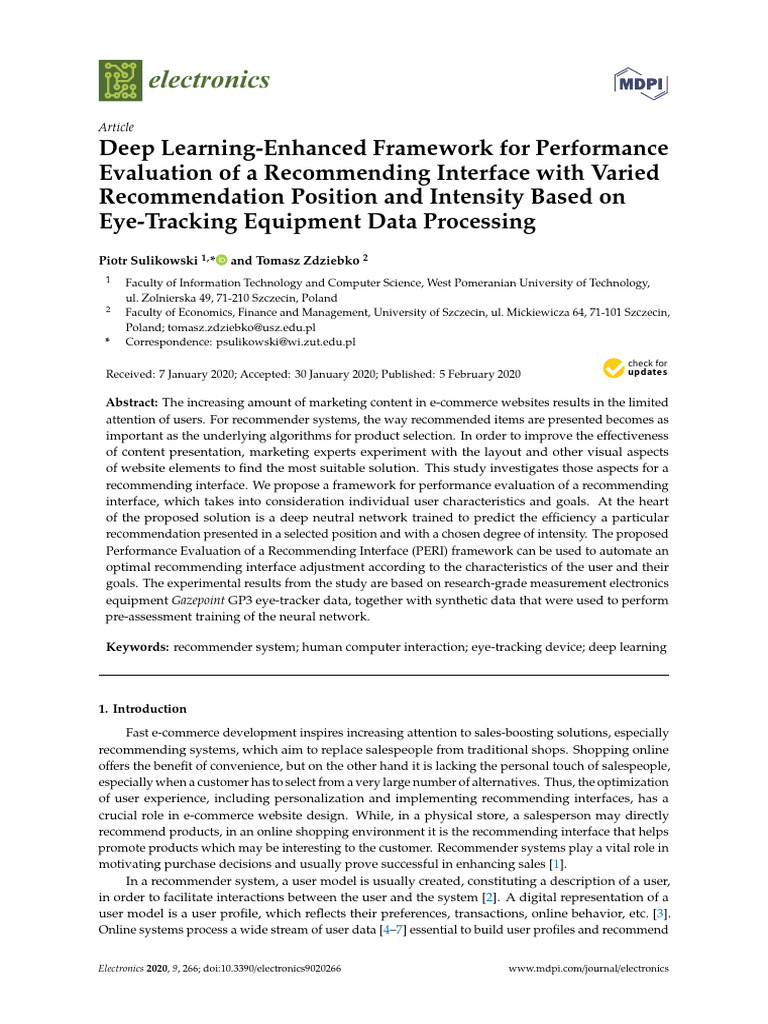 Deep Learning for Recommender Interface Evaluation | PDF | Deep ...