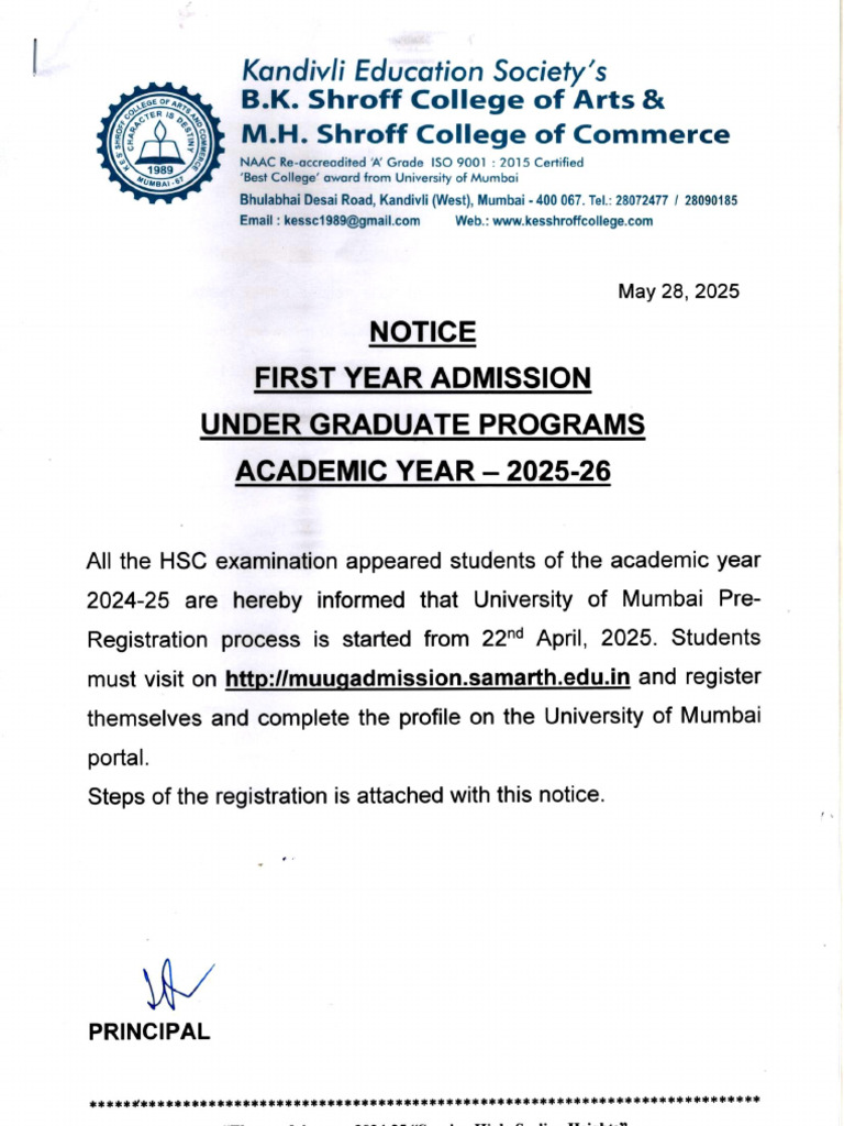 First Year Admission 2025-26 1 | PDF