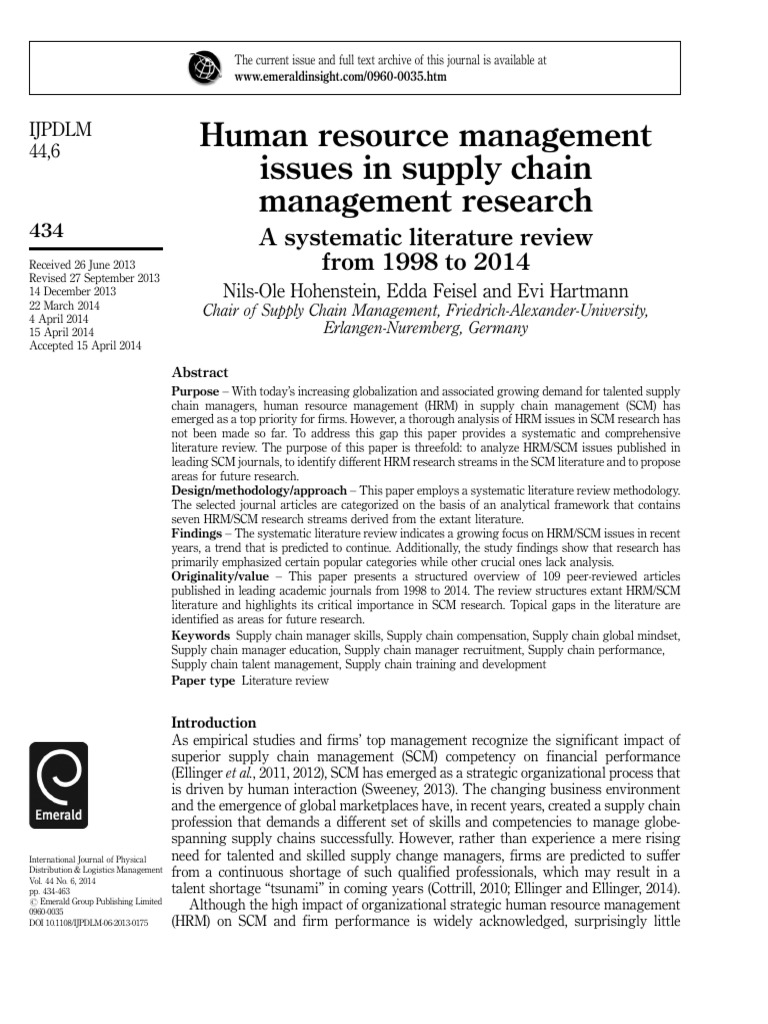 HRM Challenges in Supply Chain Research | PDF | Supply Chain Management ...