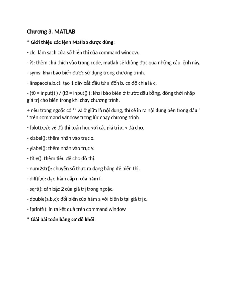 Chương 3 Matlab | PDF