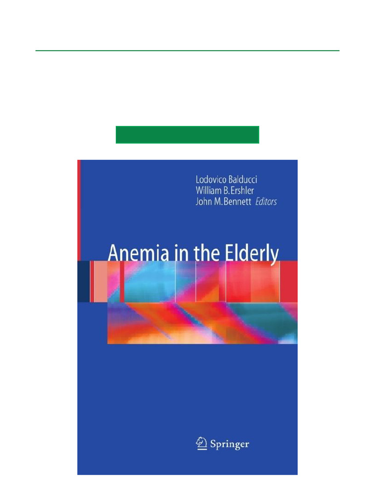 Most Reviewed Anemia in The Elderly, 1st Edition PDF | PDF