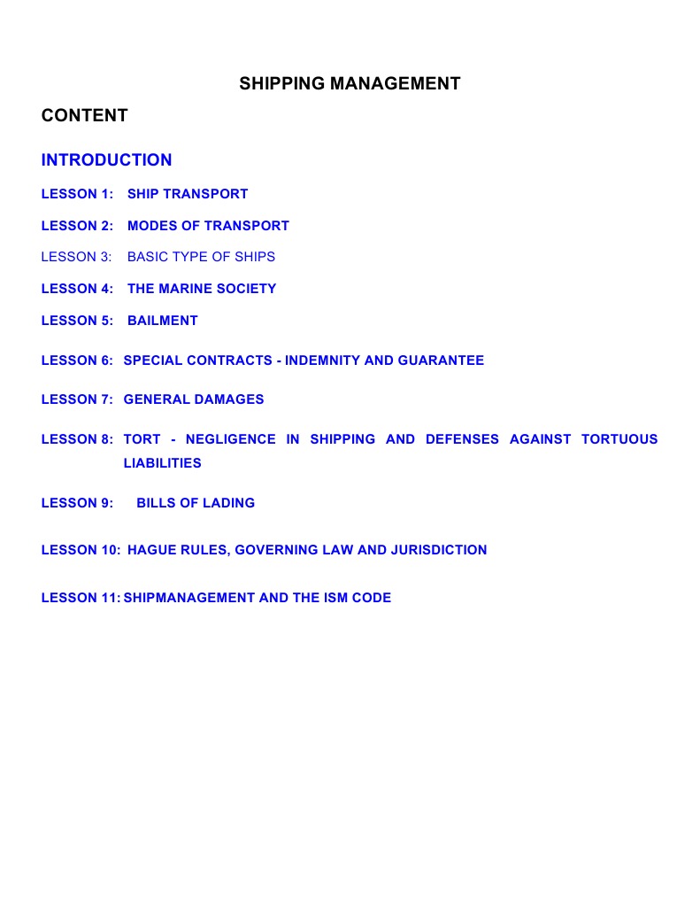 Comprehensive Guide to Shipping Management | PDF | Sailor | Ship Transport