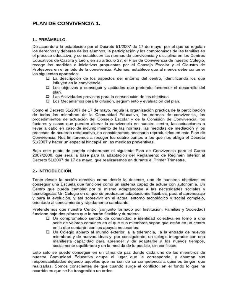 Plan de Convivencia Escolar 2023 | PDF | Aprendizaje | Escuelas