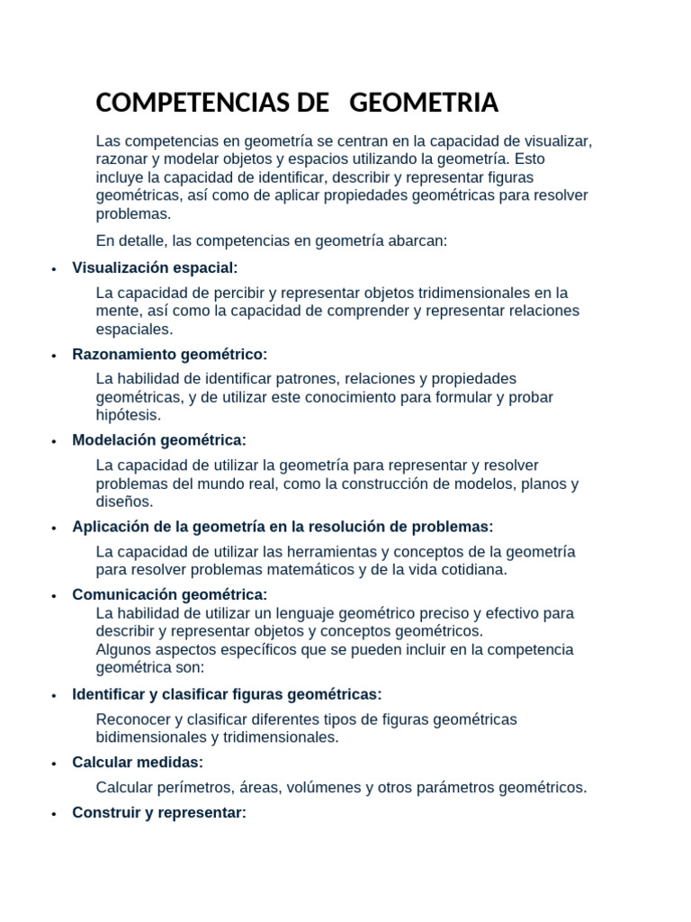Competencias de Geometria y Estadistica | PDF | Geometría | Estadísticas