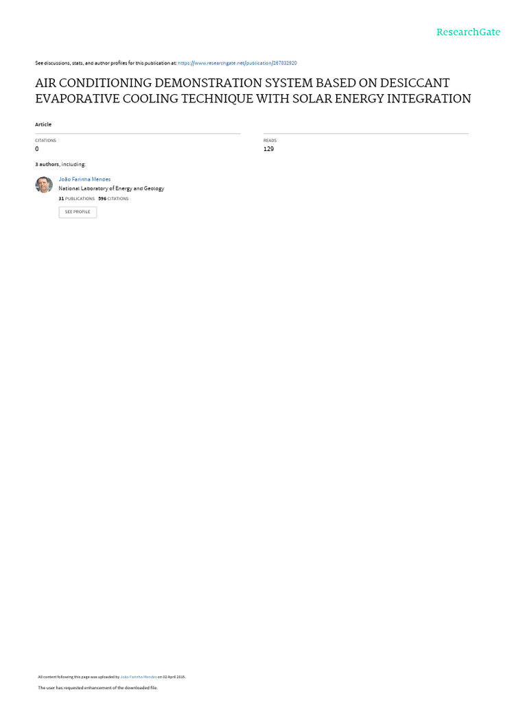 Air Conditioning Demonstration System Based On Desiccant Evaporative ...