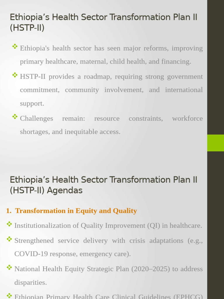 Ethiopia Health Sector Transformation II | PDF