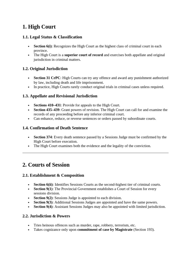 Jurisdiction of Criminal Courts Explained | PDF | Magistrate | Sentence ...
