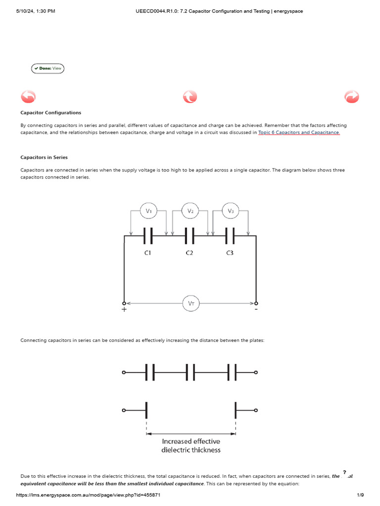 Capacitor Configurations and Testing | PDF | Capacitor | Series And ...