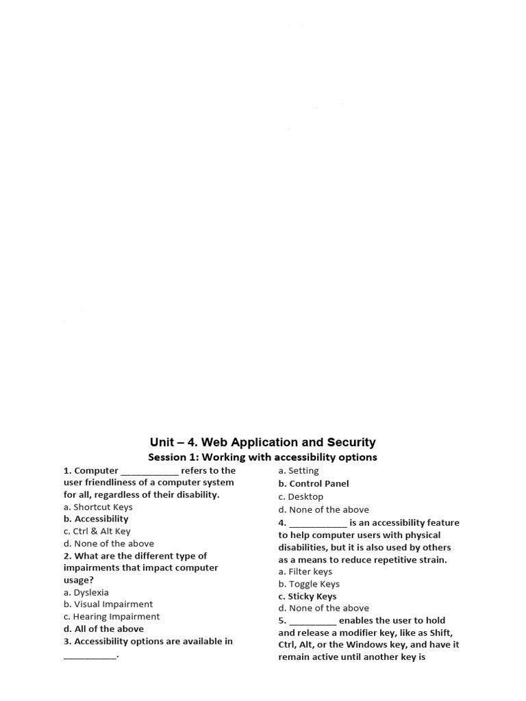 UNIT4Web Applications MCQSolved | PDF | Computer Network | Internet Access
