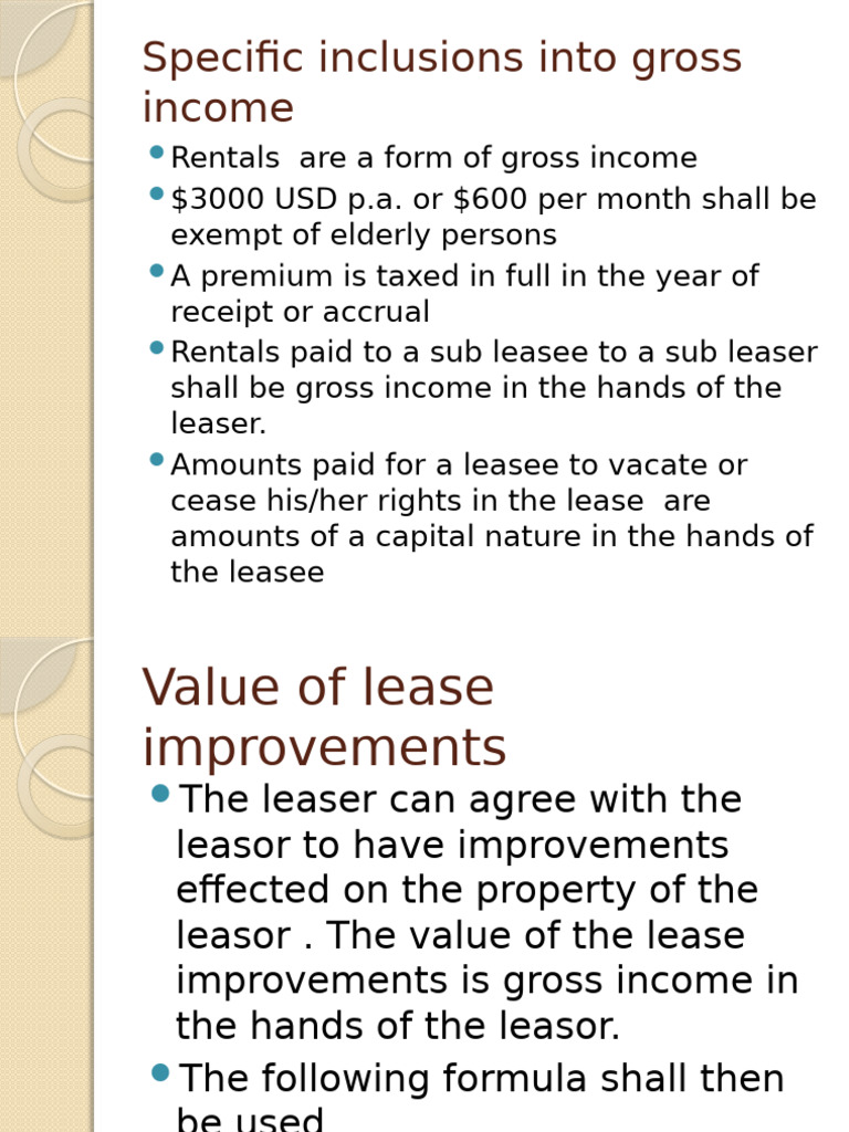 Sublease Income and Lease Improvements | PDF | Gross Income | Lease