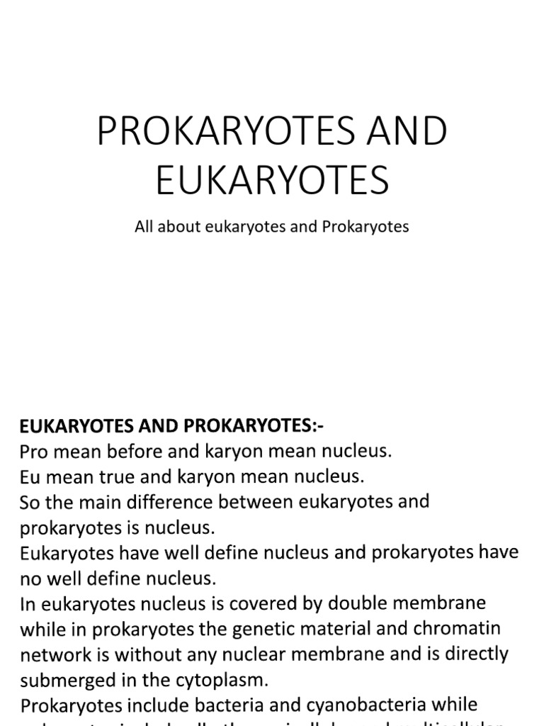 Eukaryotes vs Prokaryotes Explained | PDF