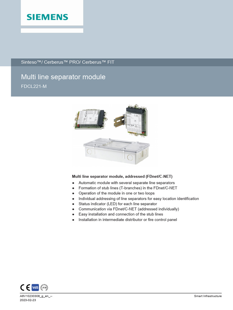 Siemens FDCL221-M Module Manual | PDF | Electrical Engineering ...
