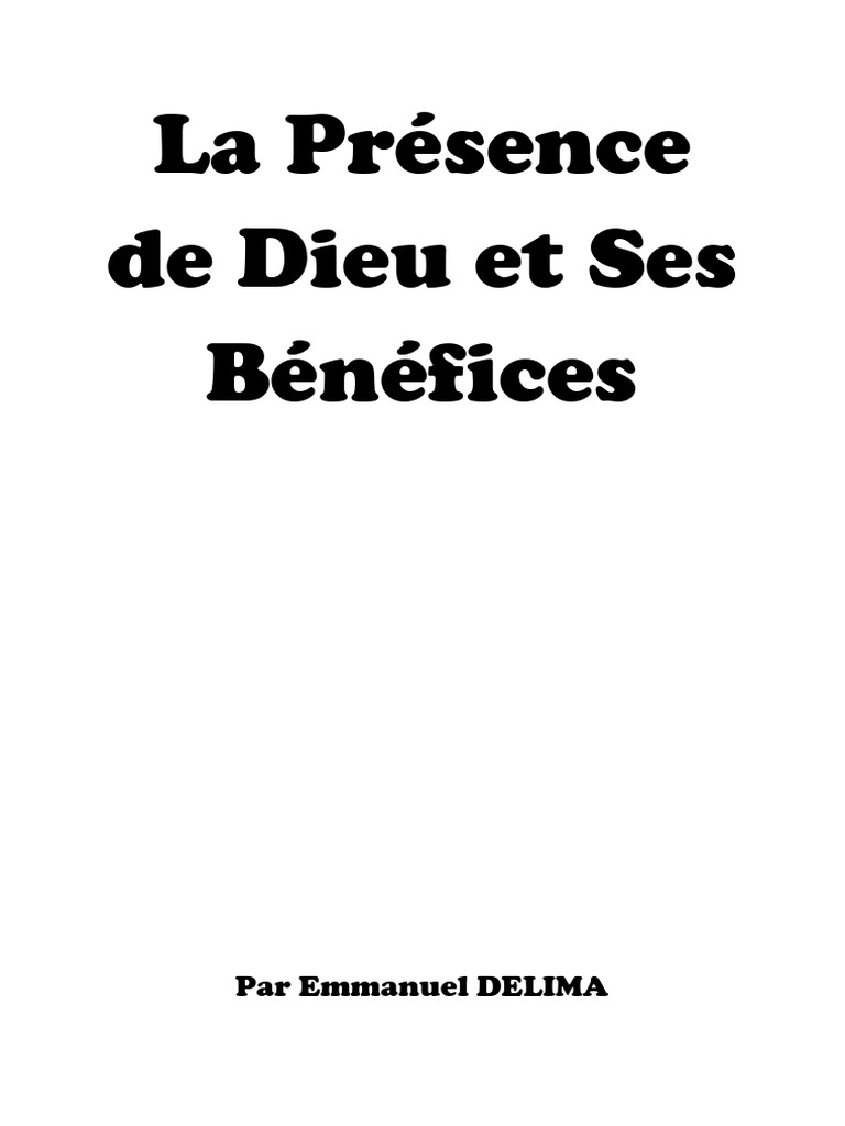 Bienfaits de la Présence de Dieu | PDF | Dieu | Prière