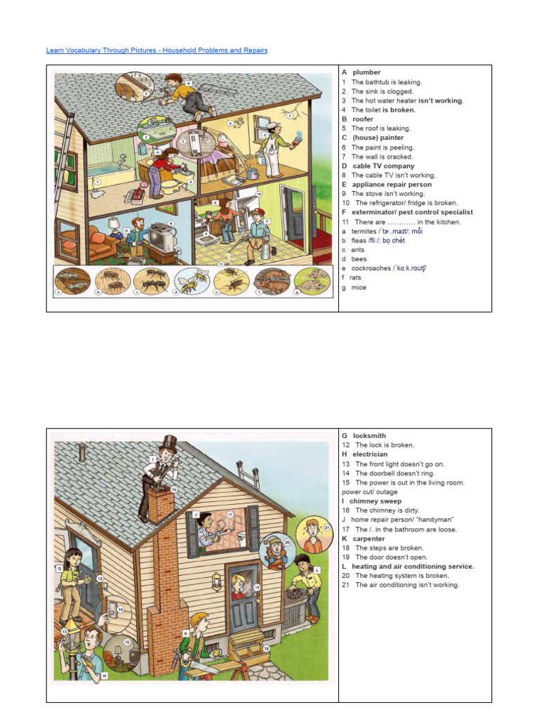 Household Problems and Repairs | PDF | Home