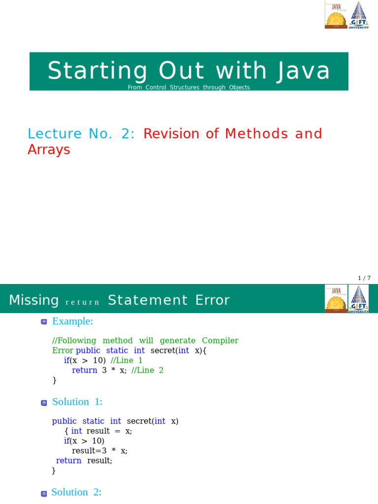 Java Methods and Arrays Error Solutions | PDF | Parameter (Computer ...