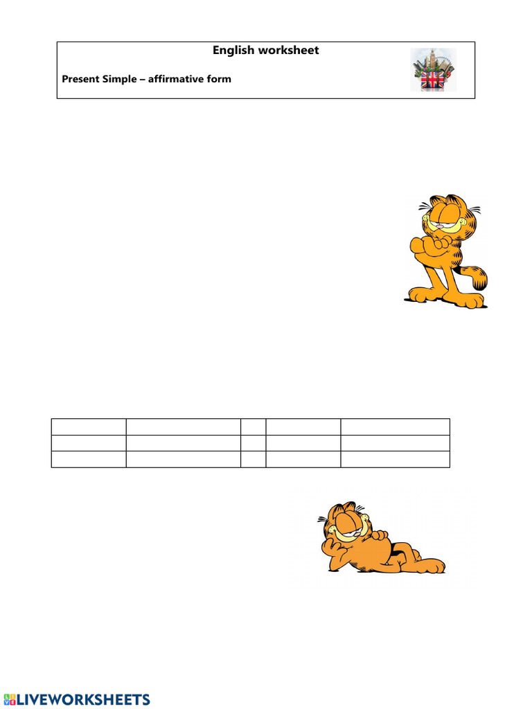 Present Simple Affirmative Worksheet | PDF