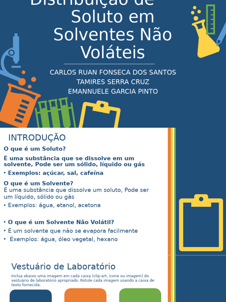Distribuição de Solutos em Solventes Não Voláteis | PDF
