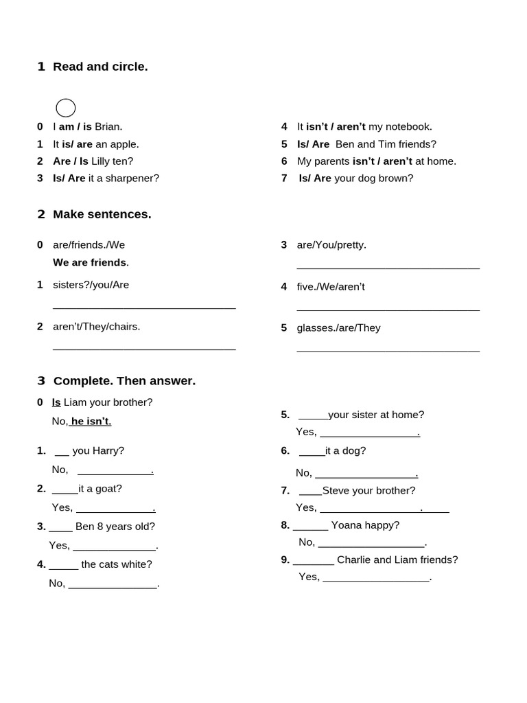 English Grammar Practice: Is/Are | PDF
