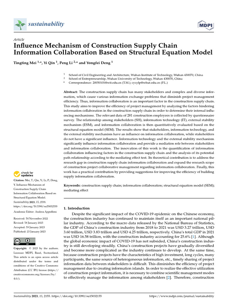 Construction Supply Chain Info Collaboration | PDF | Supply Chain ...