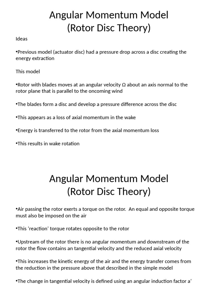Angular Momentum in Rotor Disc Theory | PDF | Turbine | Angular Momentum