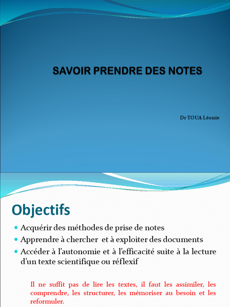 Techniques efficaces de prise de notes | PDF | Livres | Mise en page